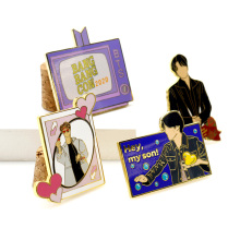 Kein Mindestmaß an benutzerdefinierten Pin Maker Souvenir koreanischen Kpop Label Pins Abzeichen Roségold Glitzer weicher harter Emaille Blumenjunge BTS Pin